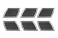 Universal Side Vents Chrome-Black mesh (Set of Six)