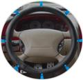 Black Fabric Steering Wheel Cover with Blue LED's